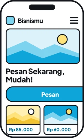 Tampilan HP yang disesuaikan: isinya tersusun rapi dan mudah dibaca.
